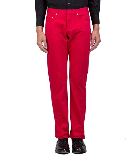 red dior pants